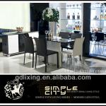 LT1013 +LY359 Modern style tempered glass dinning room furniture set guangzhou