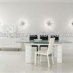 modern extendable glass dining table and chair set