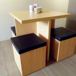 Storage chair wooden kitchen dining set