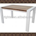new design Modern MDF high gloss white + Baltimore top / glass top dining table for dining room-BR-005