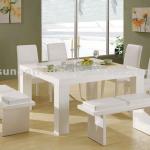 modern simple square white lacquer dining table-DT1207