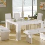 modern simple square white lacquer dining table