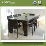 Rectangle wicker dinning table with chair set