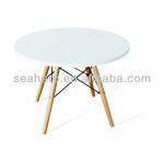 2013 new design beech wood dining table and round plastic table