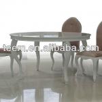 New classic style high glossy dining table,modern Italy design MDF round table LS-214