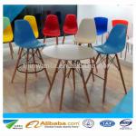 Offer 2013 new products white eames furniture wooden leg plastic top dining table-WLDC-019