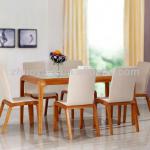 Modern wooden dining table with glass top AG-01B