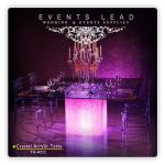 table top glass restaurant table/ led bar table TA-ACC