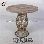 2013 Antique metal and wooden round table