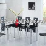 2014 Dining room furniture metal glass dining table DST-1225
