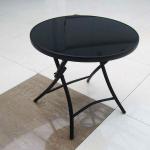 Cheap Folding Black Glass Dining Table-TLH-2070B