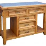 Diamond Reclaimed Pine Work Bench with Granite Top-DA11008