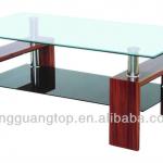 2013 American standard MDF frame glass top and matted bottom coffee table