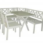 Dining room set of table and 2 chairs and corner bench-WR-1523