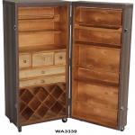 Leather Wine Bar Cabinet