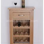 Solid Oak Wine Rack With Drawer