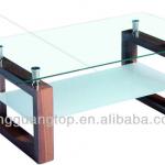 American standard MDF frame glass top and matted bottom coffee table-TC1055