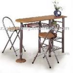 Hot sale in Northern Europe markets wooden steel-pipe Dining set (1table+2chairs)