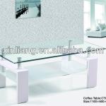 2013 modern clear tempered glass coffee table CT646