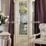 Home wooden white colour Country style classical glass wine cabinet