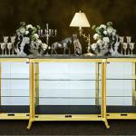 Royal Golden Aluminium Frame Luxury Classic Design Italian Style Elegant Living Room Home Furniture Sideboard Malaysia