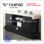 modern luxury wooden and marble top buffet 762