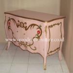 Classic Wooden Antique Reproduction Side Board Mahogany Painted Commode French Style Vintage Cabinet European Home Furniture