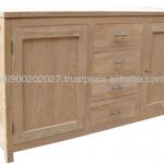 Teak Wood Cabinet Sideboard 4 Drawers 3 Doors Antique Classic Minimalist - Indonesia Furniture Supplier