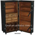 Black Leather Steamer Trunk Bar