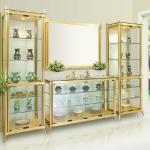 Royal Golden Aluminium Frame Luxury Classic Design Italian Style Elegant Dining Room Cabinet Home Furniture Malaysia