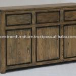 3 Door 3 Drawer Solid Oak Timber Amsterdam Sideboard-SB 303 TA Grey Oak