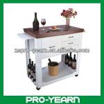 Stylish Wooden Kitchen Trolley with Drawers and Casters
