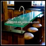 Contemporary crystal raised glass top round bar table