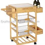 wooden restaurant hand trolley-HX1-3132