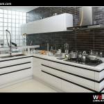 Custom Modern solid white home furniture-I-kitchen integrated home furniture