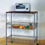 Chrome Wire Metal Moveable Metal Wire Kitchen Cart