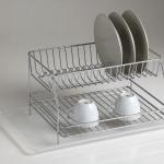 Double Tier Chrome Plated Kitchen Dish Shelves
