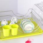 Sink Wire Dish Rack with Plastic Tray