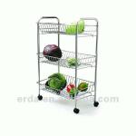 Kitchen Craft 3 Tier Shelf Chrome Sliding Storage Baskets