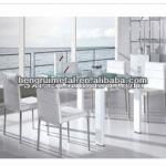 Luxury white high gloss wooden dining table design-HRC61