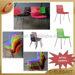 colorful new kitchen chair, restaurant chair, metal plastic chair with KD
