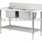 working table with double sinks
