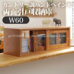 Country Style Hand Painted Kitchen Storage with Sliding Doors PINO W60cm wooden kitchen furniture Popular in Japan