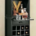 wooden wine cabinet, brown color