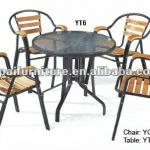 aluminum wooden kitchen chair and table furniture set YC009,YT6