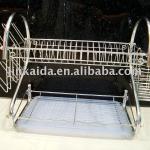 Stainless steel dish rack with plastic plate A011-2