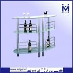 Kitchen Tempered Glass Wine Rack Stand MGR-9725