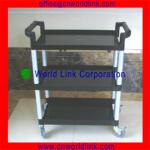 three shelf plastic platform service cart