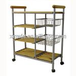 melamine wooden board material mobile metal kitchen rack-WJD-642