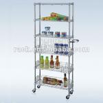 6 Tiers Adjustable Metal Chrome Kitchen Trolley -N